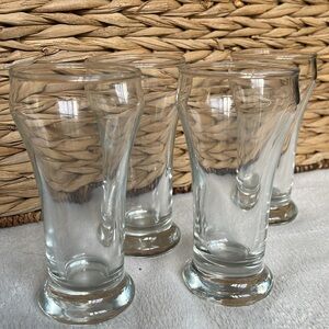 1970’s Set of 4 Bar Juice 6 Oz Glasses Clear Glass